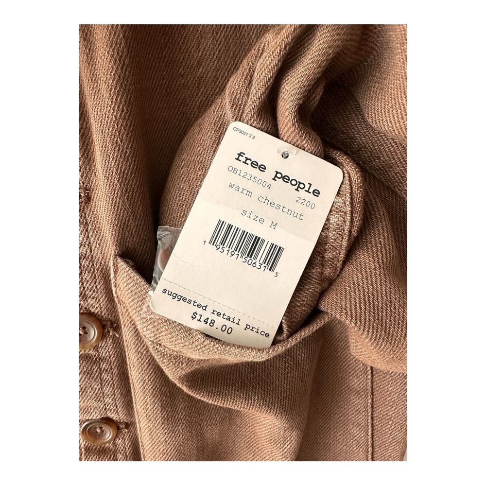 NWT Free People 100% Cotton Acorn Brown Coveralls - Picture 4 of 4